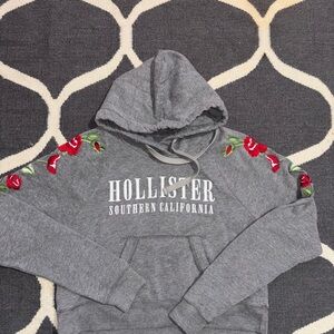 Hollister Gray Hoodie with White Text